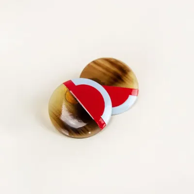 Jewelry - Earrings Sinh Nhat 5 in hoof with two-tone lacquer - Clips - Pattern - L INDOCHINEUR X RIVÊT