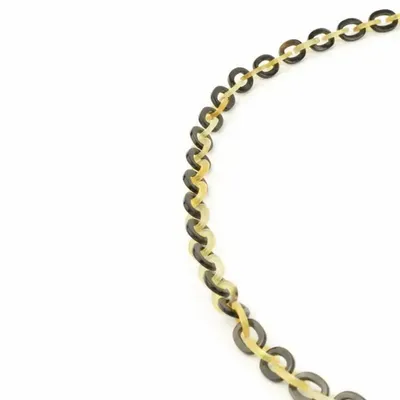 Bijoux - Sautoir chaîne maille fine en sabot et corne noire - L INDOCHINEUR X RIVÊT