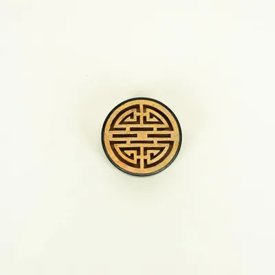 Caskets and boxes - Round stone box with openwork longevity pattern - L INDOCHINEUR X RIVÊT