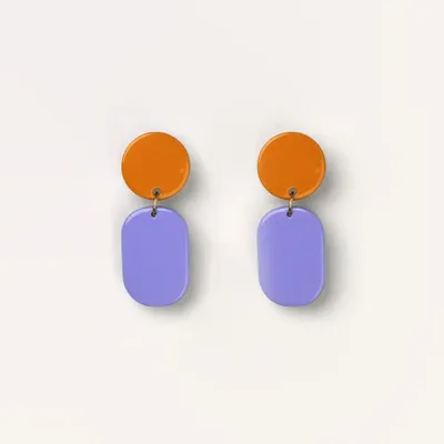 Bijoux - Mini Créoles clips Totem en corne blonde et laque Bordeaux - Doré - L INDOCHINEUR X RIVÊT