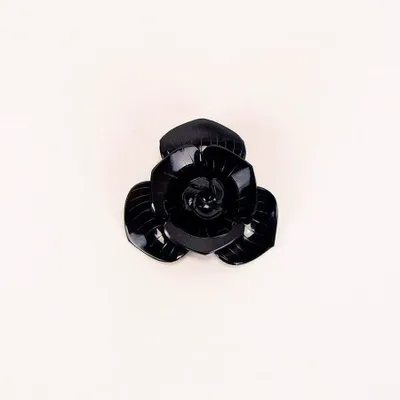 Broches - Broche fleur en corne noire unie - L INDOCHINEUR X RIVÊT