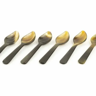 Couverts de service - Set de 6 petites cuillères feuille en sabot - L INDOCHINEUR X RIVÊT