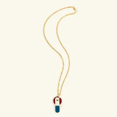 Jewelry - Arena pendant in horn and lacquer, black cord - L INDOCHINEUR X RIVÊT