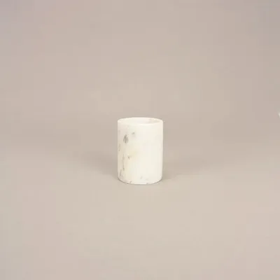Candlesticks and candle holders - Large round tealight holder in white marble - L INDOCHINEUR X RIVÊT