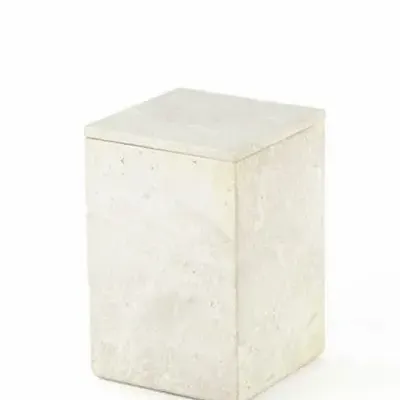 Coffrets et boîtes - Grande boîte carrée couvercle pierre naturelle - L INDOCHINEUR X RIVÊT