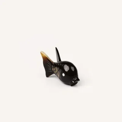 Cutlery set - Chopsticks holder round fish in black horn (by 6) - L INDOCHINEUR X RIVÊT