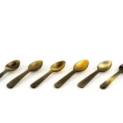 Couverts de service - Set de 6 petites cuillères à condiments en sabot - L INDOCHINEUR X RIVÊT