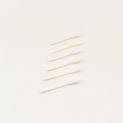 Cutlery set - Set of 6 Baguette salt or caviar spoons in white mother-of-pearl - L INDOCHINEUR X RIVÊT
