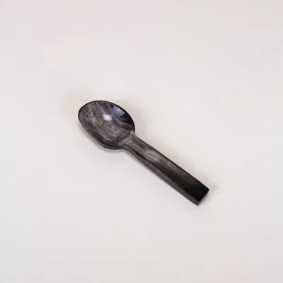Couverts de service - Set de 6 cuillères à sel en corne noire africaine - L INDOCHINEUR X RIVÊT