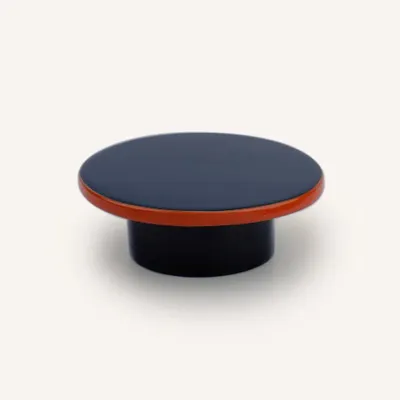 Artistic hardware - Straight-edge wall hook, midnight blue and orange-red lacquer, size L - L INDOCHINEUR X RIVÊT