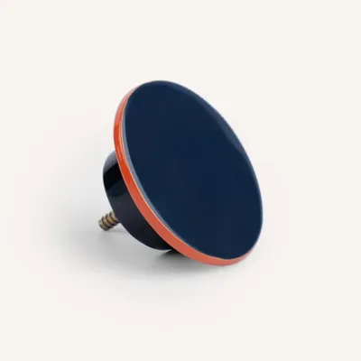 Artistic hardware - Straight-edge wall hook, midnight blue and orange-red lacquer, size L - L INDOCHINEUR X RIVÊT