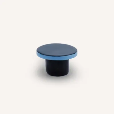 Artistic hardware - Straight-edge wall hook, midnight blue and light blue lacquer, size S - L INDOCHINEUR X RIVÊT