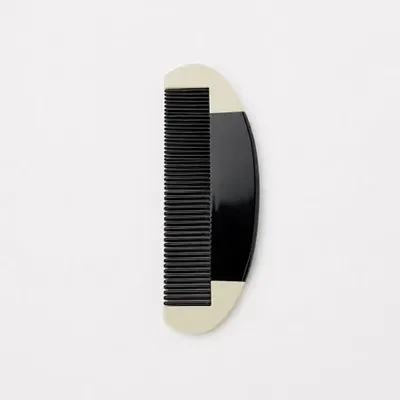 Accessoires cheveux - Grand peigne de précision, corne noire marbrée, laque ivoire ext. - L INDOCHINEUR X RIVÊT