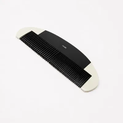 Accessoires cheveux - Grand peigne de précision, corne noire marbrée, laque ivoire ext. - L INDOCHINEUR X RIVÊT