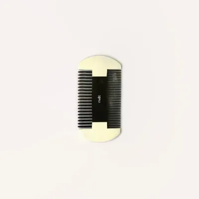 Accessoires cheveux - Peigne à barbe en corne noire marbrée, laque ivoire extérieure - L INDOCHINEUR X RIVÊT