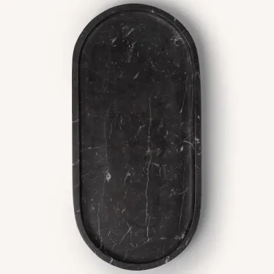 Kitchen utensils - Oval tray in black marble XL - L INDOCHINEUR X RIVÊT