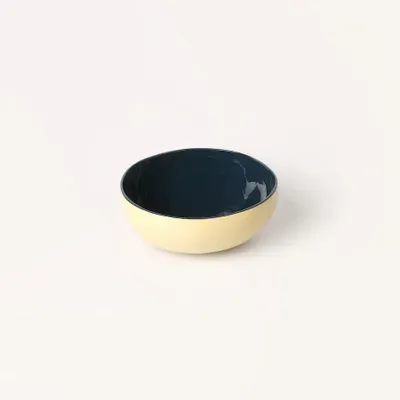 Bowls - Coconut bowl in midnight blue and sand lacquer - L INDOCHINEUR X RIVÊT