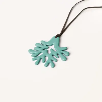 Jewelry - Large coral pendant in black horn, water green lacquer - L INDOCHINEUR X RIVÊT