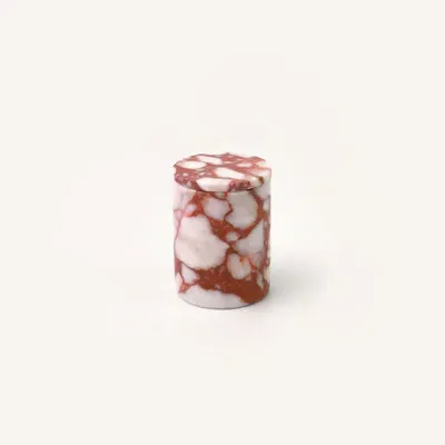 Coffrets et boîtes - Pilulier Pluton en marbre rouge et blanc - L INDOCHINEUR X RIVÊT