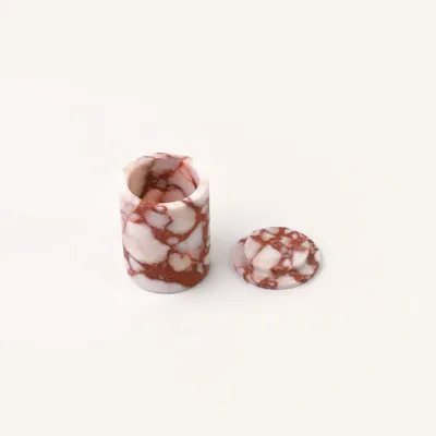 Coffrets et boîtes - Pilulier Pluton en marbre rouge et blanc - L INDOCHINEUR X RIVÊT