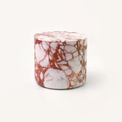 Coffrets et boîtes - Boîte Jupiter en marbre rouge et blanc - L INDOCHINEUR X RIVÊT