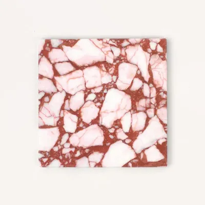 Table mat - Square trivet in red and white marble - L INDOCHINEUR X RIVÊT