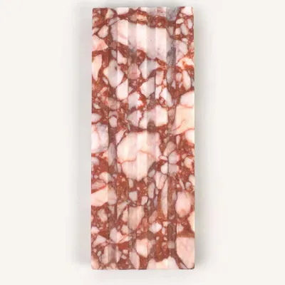 Soap dishes - Large Sirius soap dish in red and white marble - L INDOCHINEUR X RIVÊT