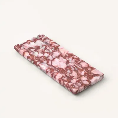Soap dishes - Large Sirius soap dish in red and white marble - L INDOCHINEUR X RIVÊT