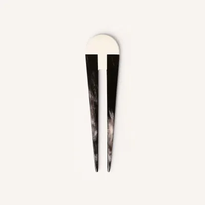 Hair accessories - Hairpin in marbled black horn and ivory lacquer - L INDOCHINEUR X RIVÊT