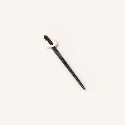 Accessoires cheveux - Pic à cheveux en corne noire marbrée et laque ivoire - L INDOCHINEUR X RIVÊT