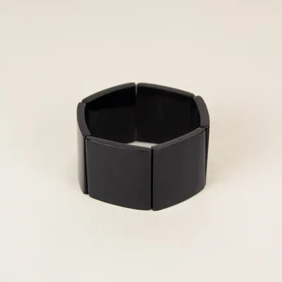Bracelets - 7-piece articulated bracelet in matte black horn - Buffalo black horn - L INDOCHINEUR X RIVÊT