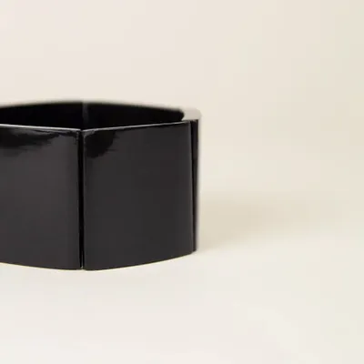 Bracelets - 7-piece articulated bracelet in matte black horn - Buffalo black horn - L INDOCHINEUR X RIVÊT