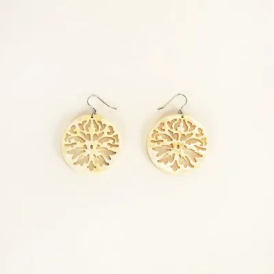 Jewelry - Calais lace earrings in African white horn - Marbled black horn - L INDOCHINEUR X RIVÊT