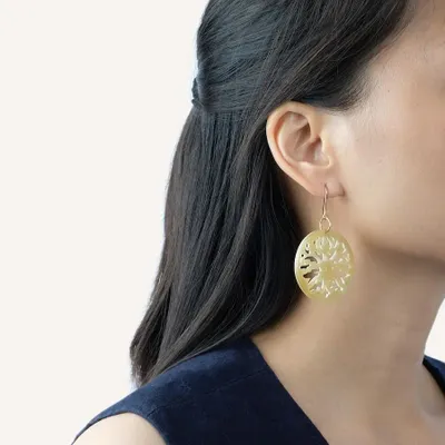 Jewelry - Calais lace earrings in African white horn - Marbled blond horn - L INDOCHINEUR X RIVÊT