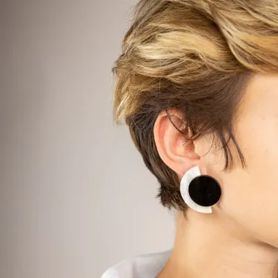 Jewelry - Terrace clip-on earrings in blond horn and orange - Multicolour - L INDOCHINEUR X RIVÊT