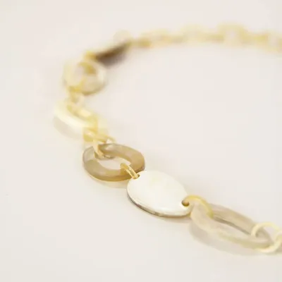 Jewelry - Pebble long necklace, oval rings with ivory lacquers - L INDOCHINEUR X RIVÊT
