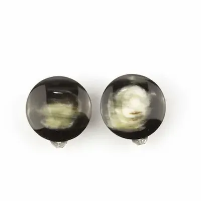 Jewelry - Disc clip-on earrings in blond horn - Clips - Buffalo black horn - L INDOCHINEUR X RIVÊT