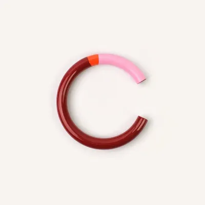 Bracelets - Manchette fine bois laqué rouge terracotta, rose et - Multicolore - L INDOCHINEUR X RIVÊT