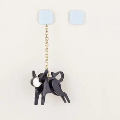 Bijoux - Boucles d'oreilles en corne et laque Rouge Feu - Tiges - L INDOCHINEUR X RIVÊT