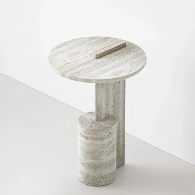 Other tables - On –  Side Table in Roman Travertine - PISTORE MARMI