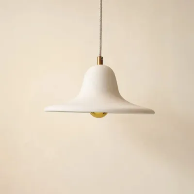 Hanging lights - Gigaro M - Raw ceramic pendant light Ø23 cm – Chaux Blanche - MASAME