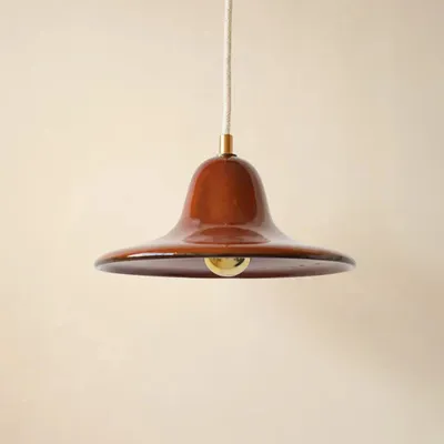 Suspensions - Gigaro M - Suspension Céramique émaillée Ø23 cm – Terre Brulée - MASAME