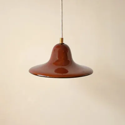 Suspensions - Gigaro M - Suspension Céramique émaillée Ø23 cm – Terre Brulée - MASAME