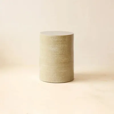 Night tables - ROUCAS - Ceramic side table – S - Ø31 H40 cm – Lin - MASAME