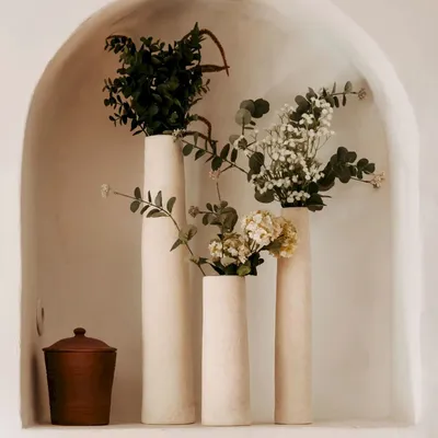 Vases - SORRENTE - Sandy white earthenware vase – S - Ø10 H30 cm - MASAME