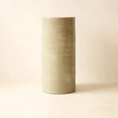 Tables de nuit - ROUCAS - Table d'Appoint Céramique – L - Ø33 H68 cm – Lin - MASAME