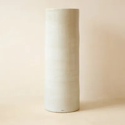 Night tables - ROUCAS - Ceramic side table – XL - Ø32 H90 cm – Calcaire - MASAME