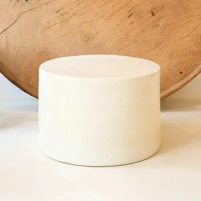 Coffee tables - ENDOUME - Round ceramic coffee table – L - Ø55 H35 cm – Calcaire - MASAME
