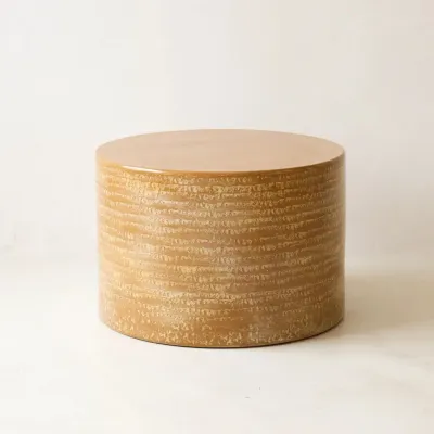 Tables basses - ENDOUME - Table Basse Ronde Céramique – L - Ø55 H35 cm – Ambre - MASAME