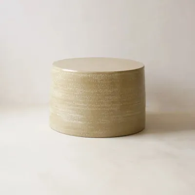 Coffee tables - ENDOUME - Round ceramic coffee table – L - Ø55 H35 cm – Lin - MASAME